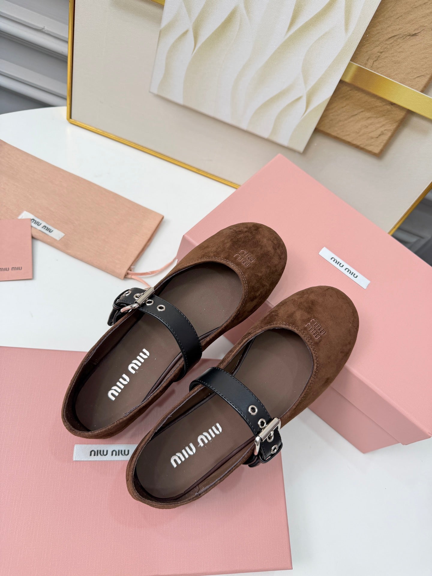 Miumiu 2026 Ballet Flats Suede Sheepskin 956925