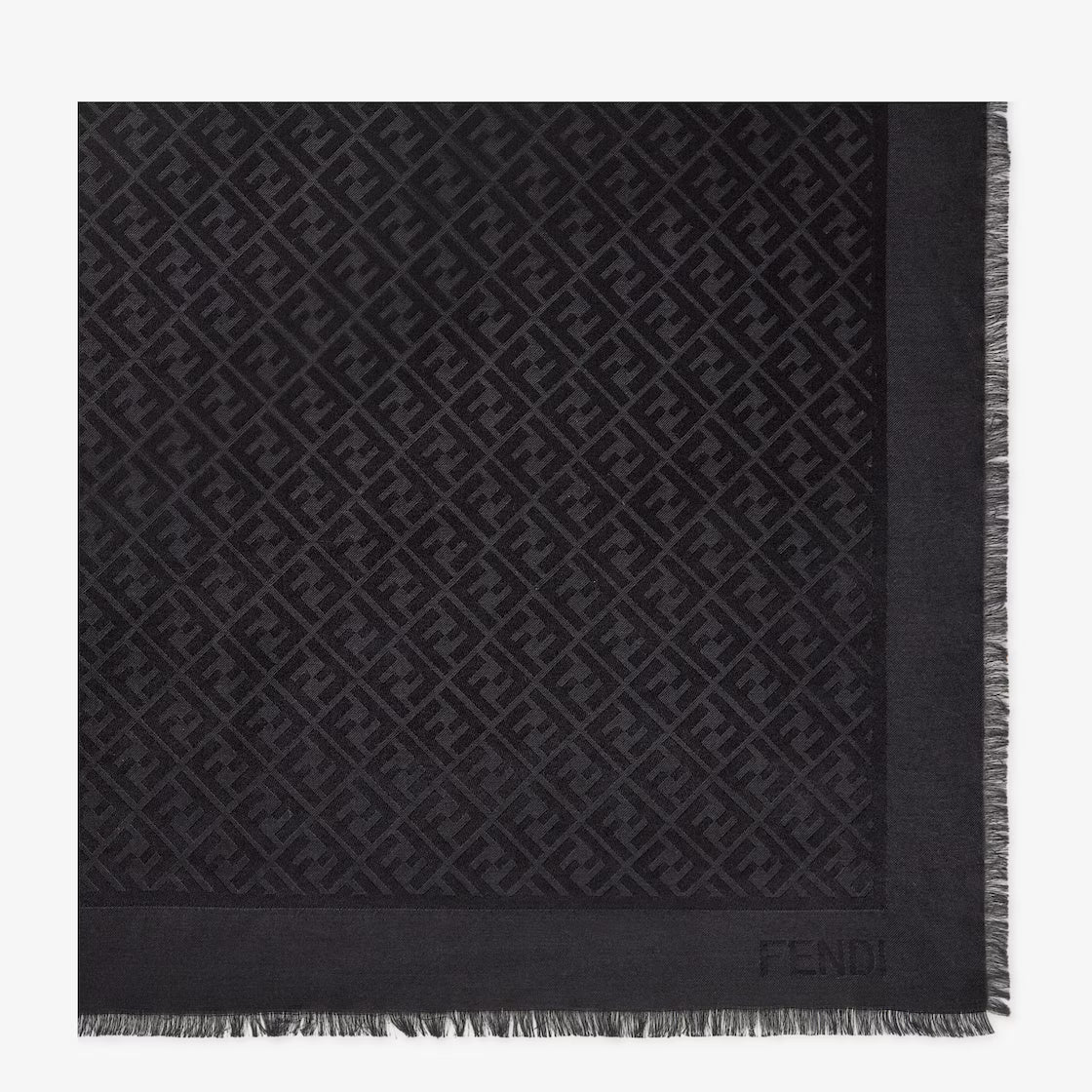 Fendi 2026 FF Shawl Scarf Black Silk