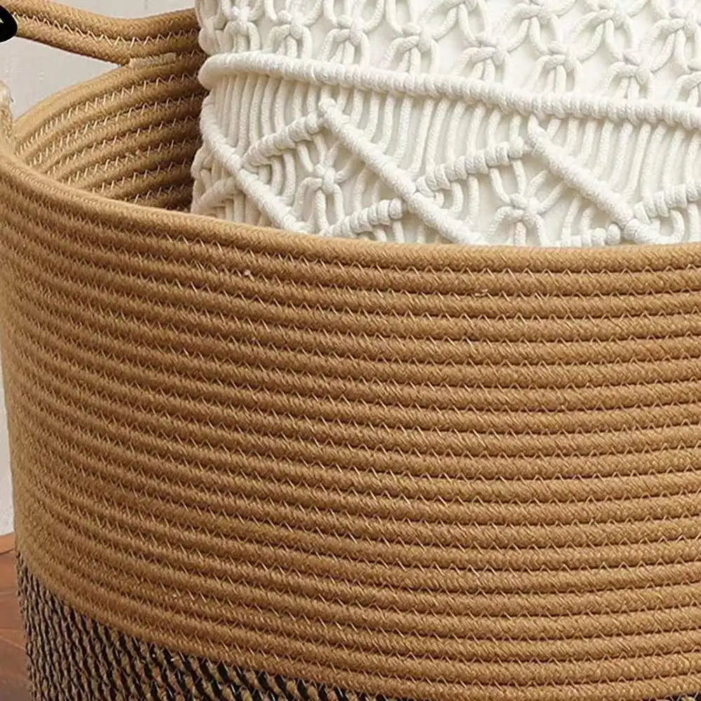 Woven Cotton Laundry Basket