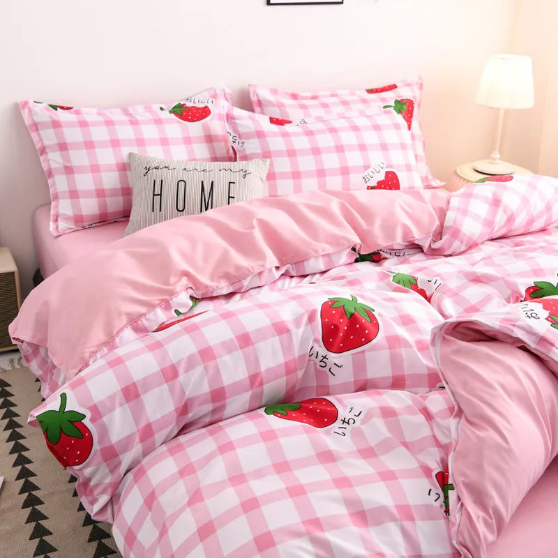 Classic Bedding Set 5 Size Summer Bed Linen 3pcs/4pcs Set Duvet Cover Set