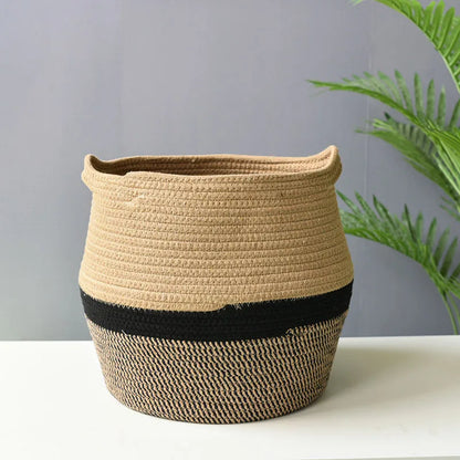 Woven Cotton Laundry Basket