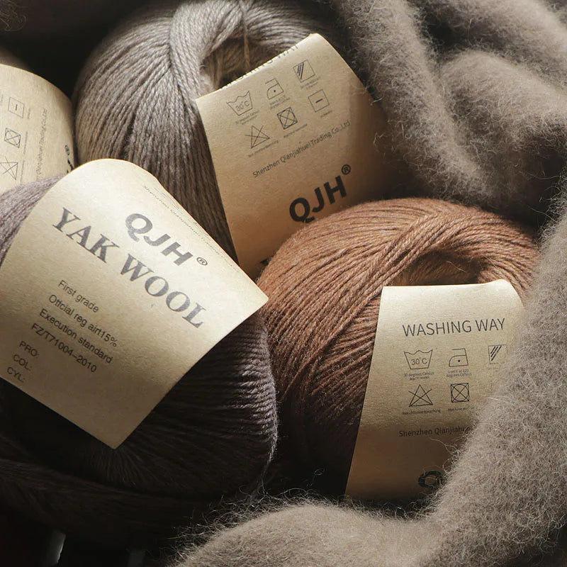 Undyed Organic Mongolian Yak Wool Yarn - For Hand knitting Crochet DIY