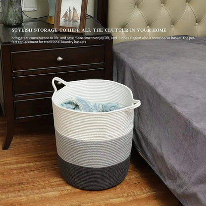 Woven Cotton Laundry Basket