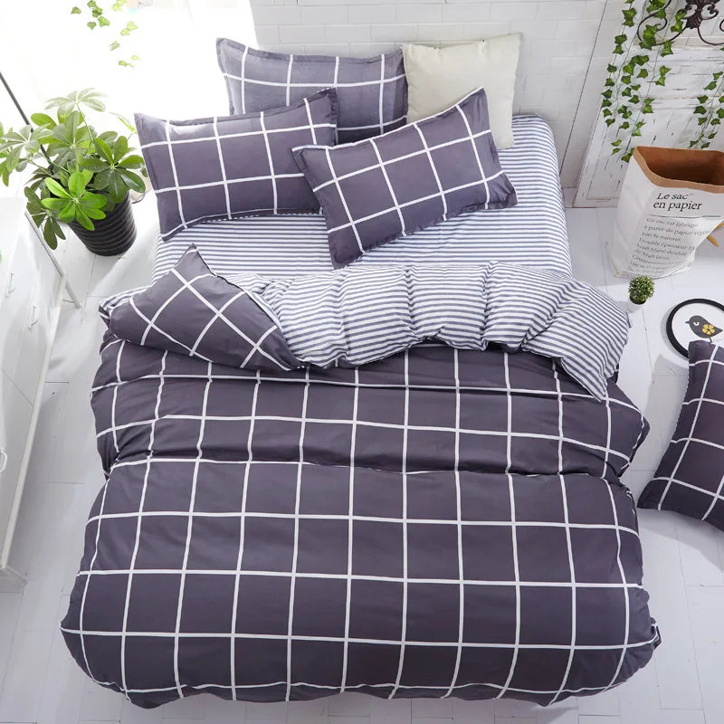 Classic Bedding Set 5 Size Summer Bed Linen 3pcs/4pcs Set Duvet Cover Set