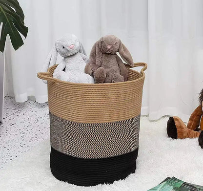 Woven Cotton Laundry Basket