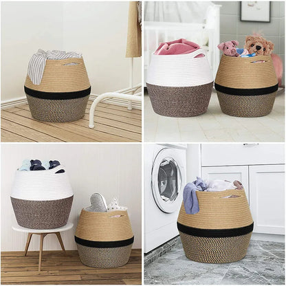 Woven Cotton Laundry Basket