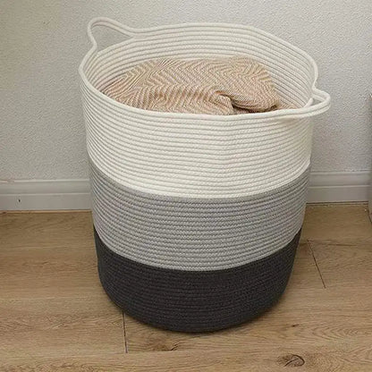 Woven Cotton Laundry Basket