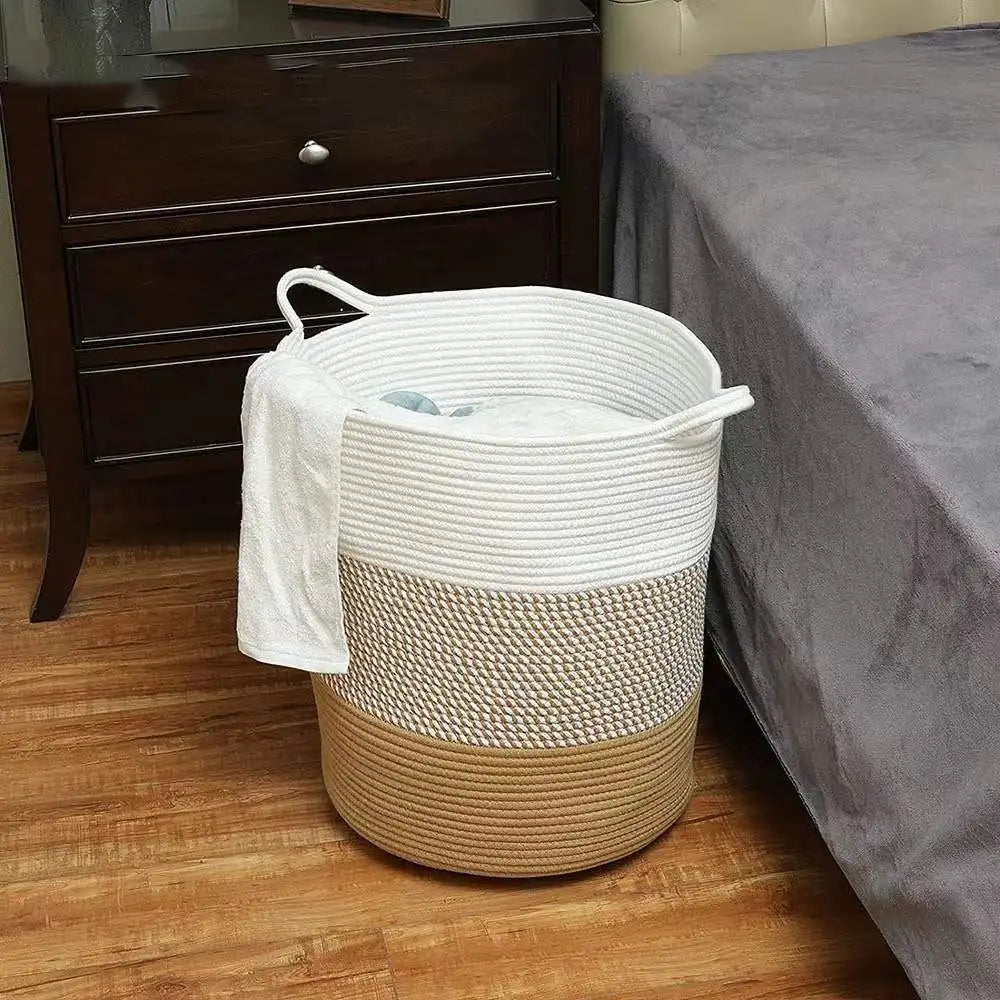 Woven Cotton Laundry Basket