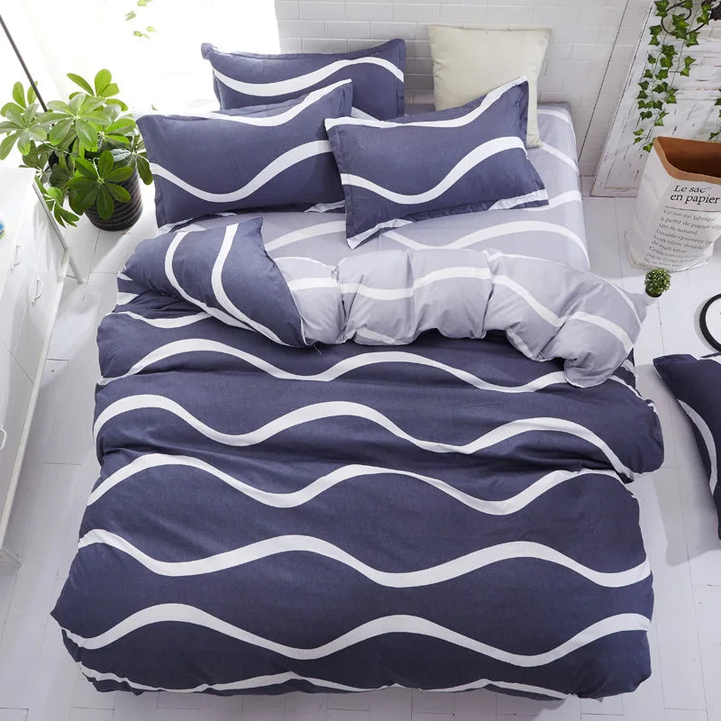 Classic Bedding Set 5 Size Summer Bed Linen 3pcs/4pcs Set Duvet Cover Set