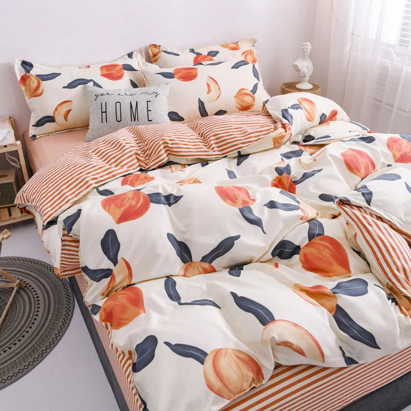 Classic Bedding Set 5 Size Summer Bed Linen 3pcs/4pcs Set Duvet Cover Set