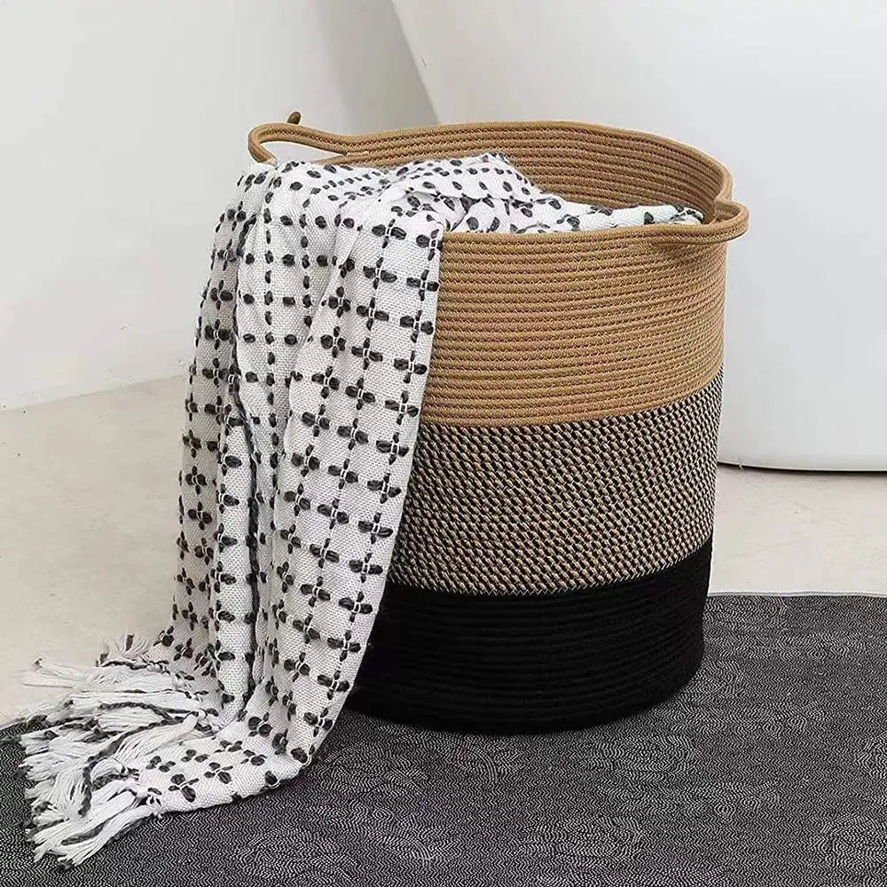 Woven Cotton Laundry Basket