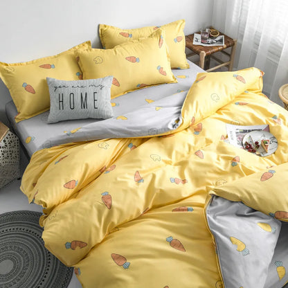 Classic Bedding Set 5 Size Summer Bed Linen 3pcs/4pcs Set Duvet Cover Set