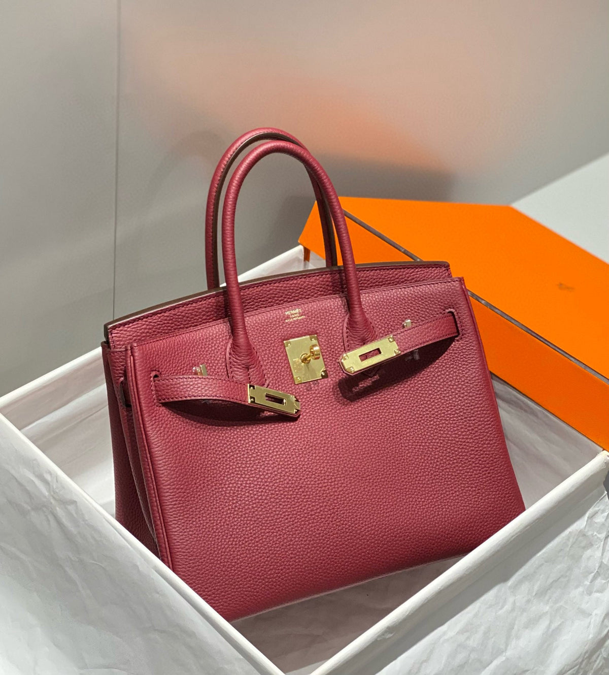 HM BIRKIN 25CM ROUGE H TOGO LEATHER GOLD HARDWARE