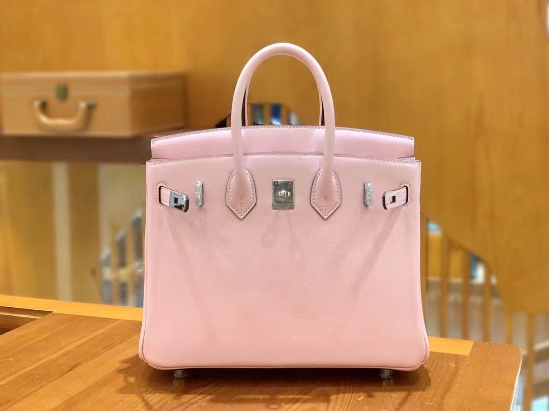 HM Birkin 25cm Bag Pink With Silver Hardware Swift Leather