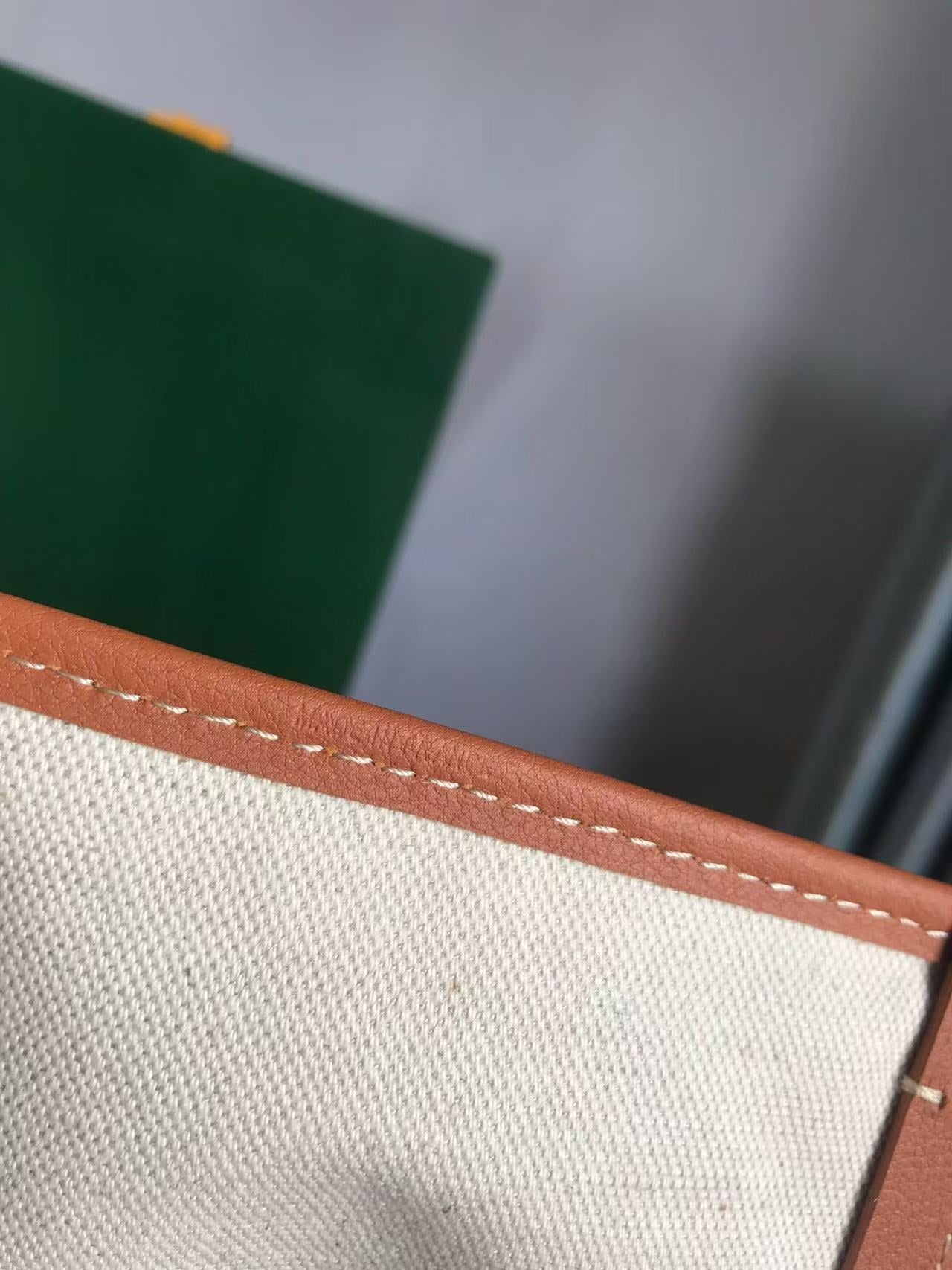 SAINT LOUIS PM 34 IN BLACK GOYARDINE CANVAS AND TAN CALFSKIN
