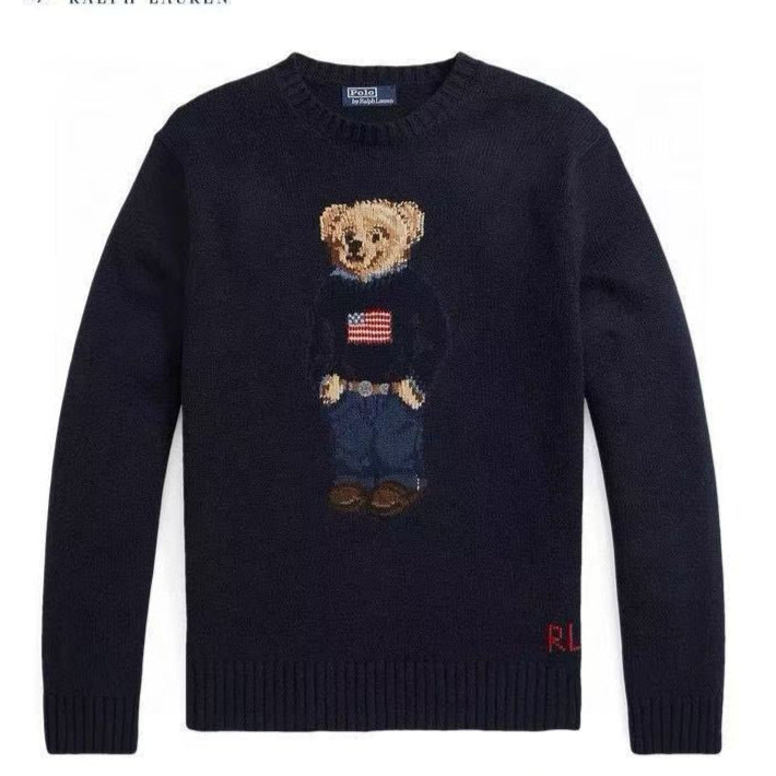 Polo Ralph Lauren Bear Sweat Navy Blue Cotton