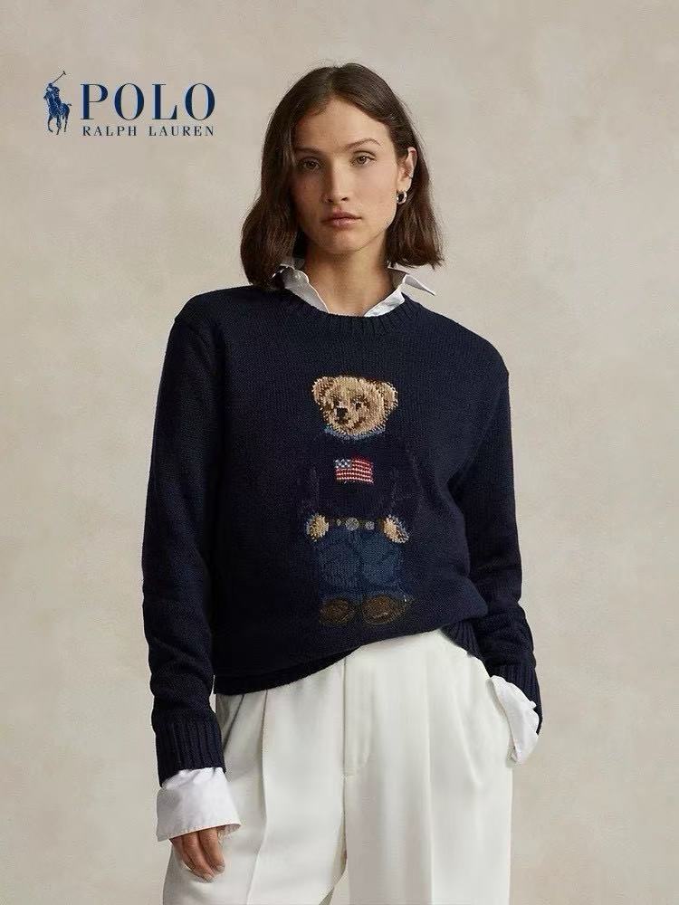 Polo Ralph Lauren Bear Sweat Navy Blue Cotton
