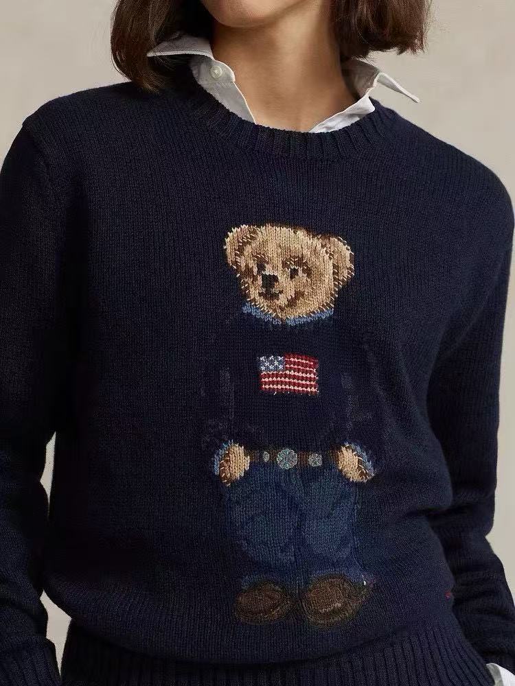 Polo Ralph Lauren Bear Sweat Navy Blue Cotton