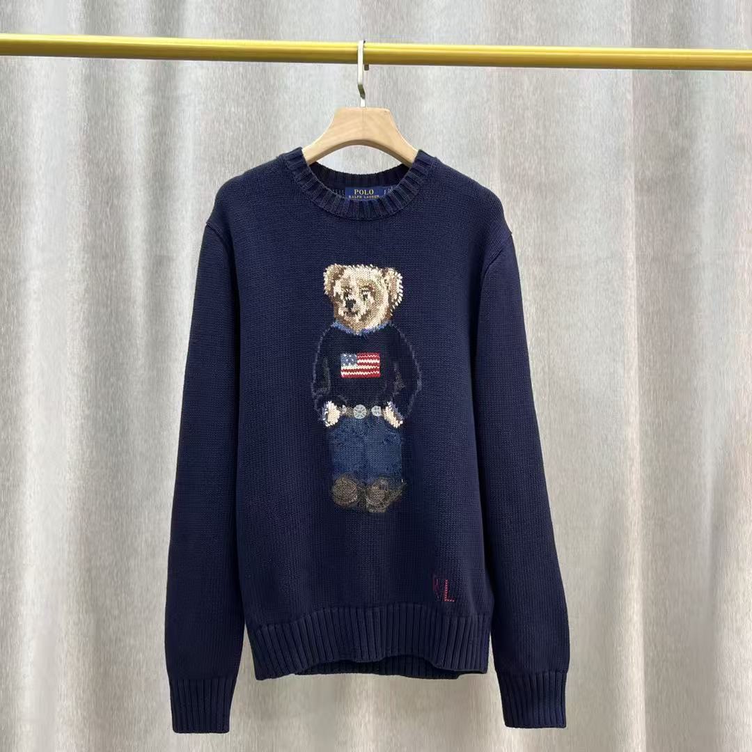 Polo Ralph Lauren Bear Sweat Navy Blue Cotton