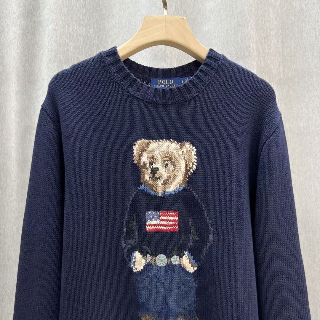 Polo Ralph Lauren Bear Sweat Navy Blue Cotton