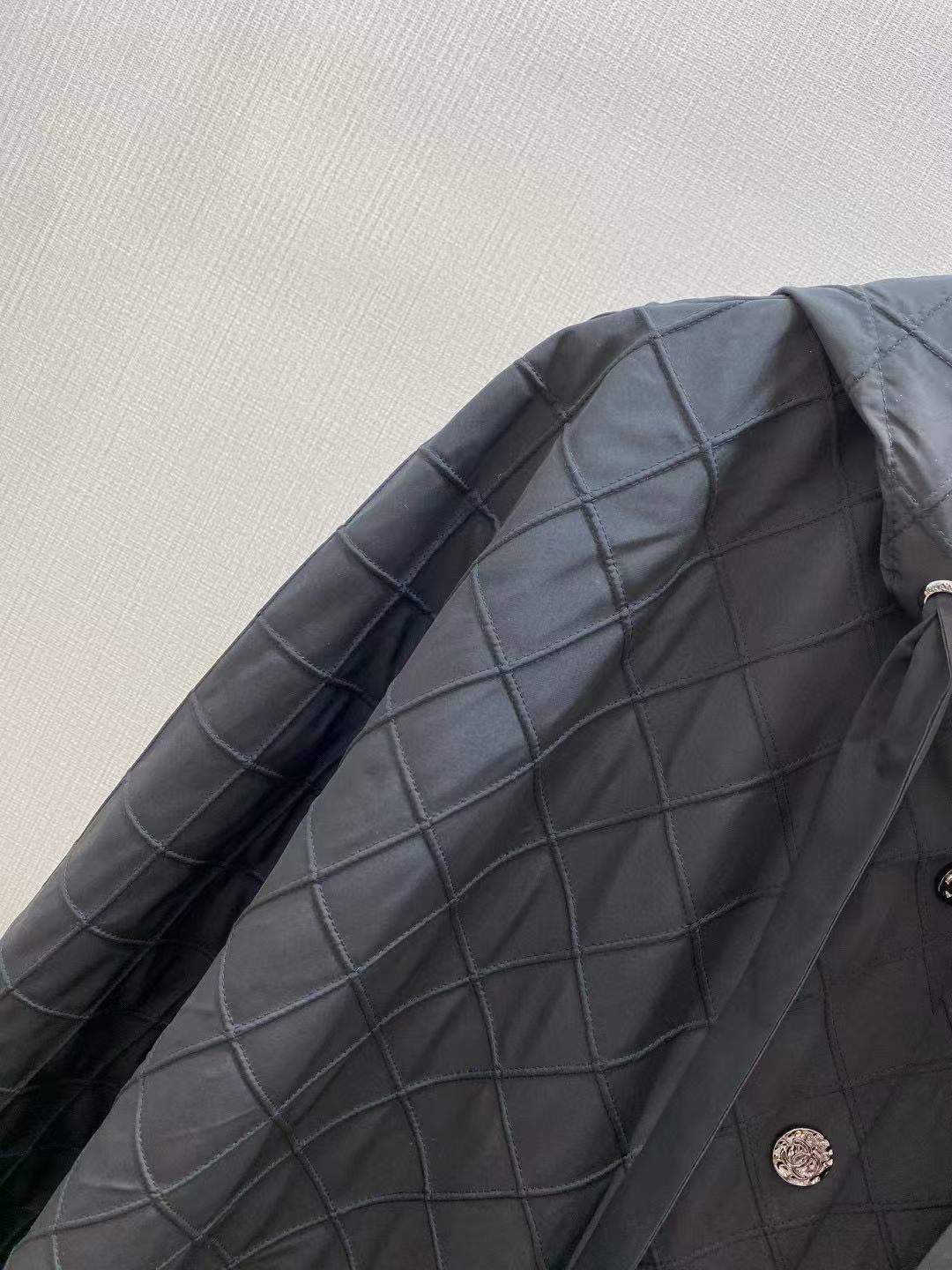 Chanel 25S Cape Coat Style 220 Black Silk Polyester
