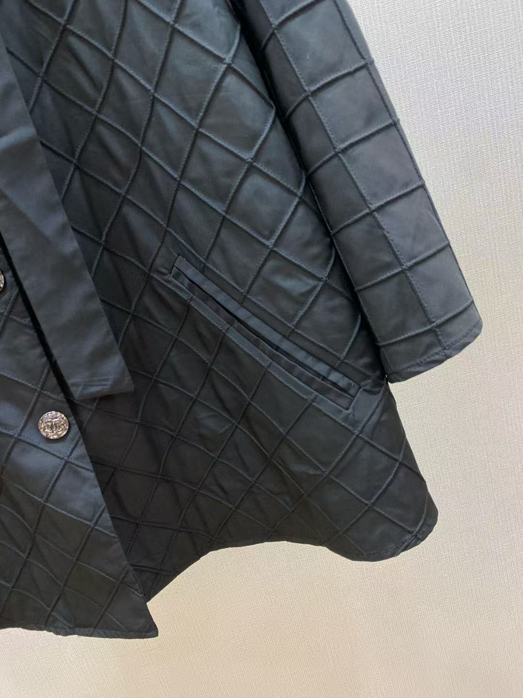 Chanel 25S Cape Coat Style 220 Black Silk Polyester