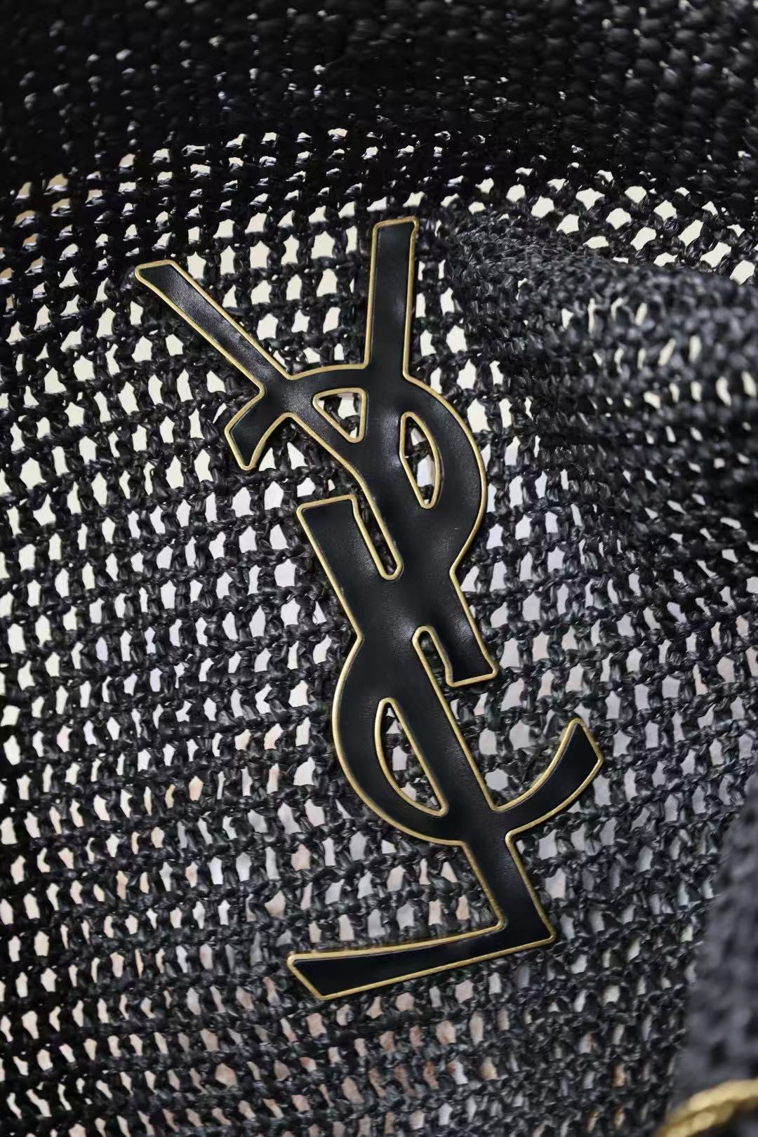 YSL Tote Bag Black Raffia