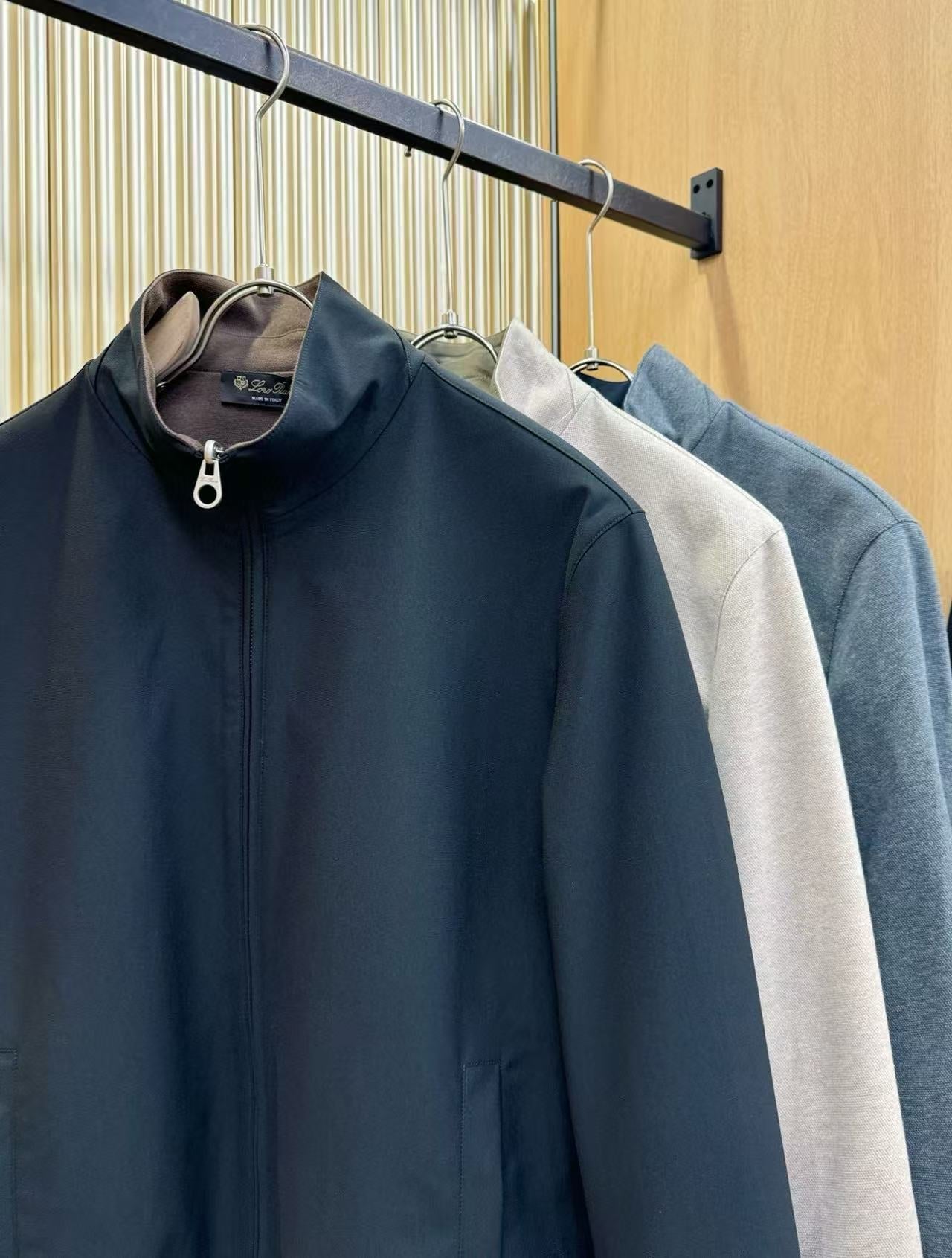 Loro Piana Jacket Blue Brown Fabric Cashmere