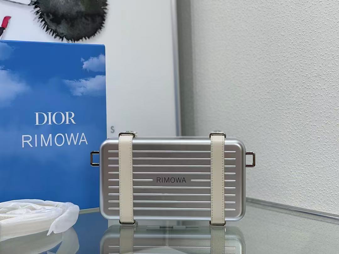 Rimowa x Dior Personal Cross-body Bag Silver Aluminum