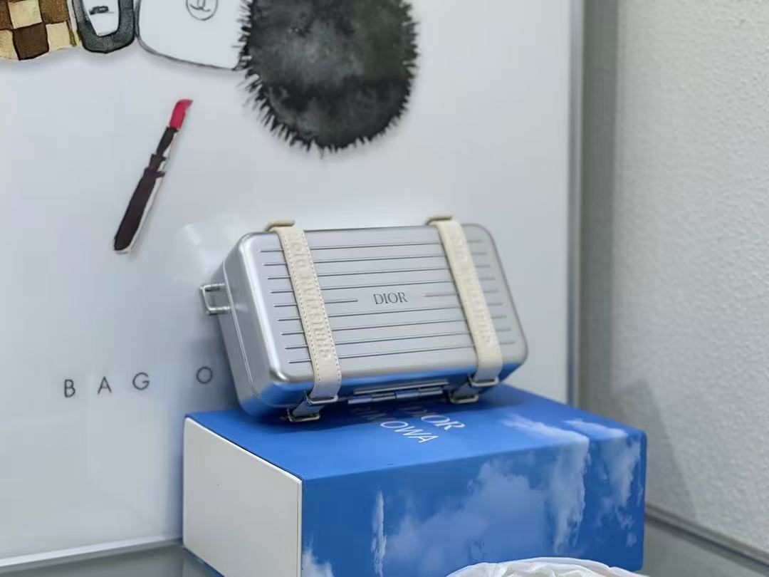 Rimowa x Dior Personal Cross-body Bag Silver Aluminum