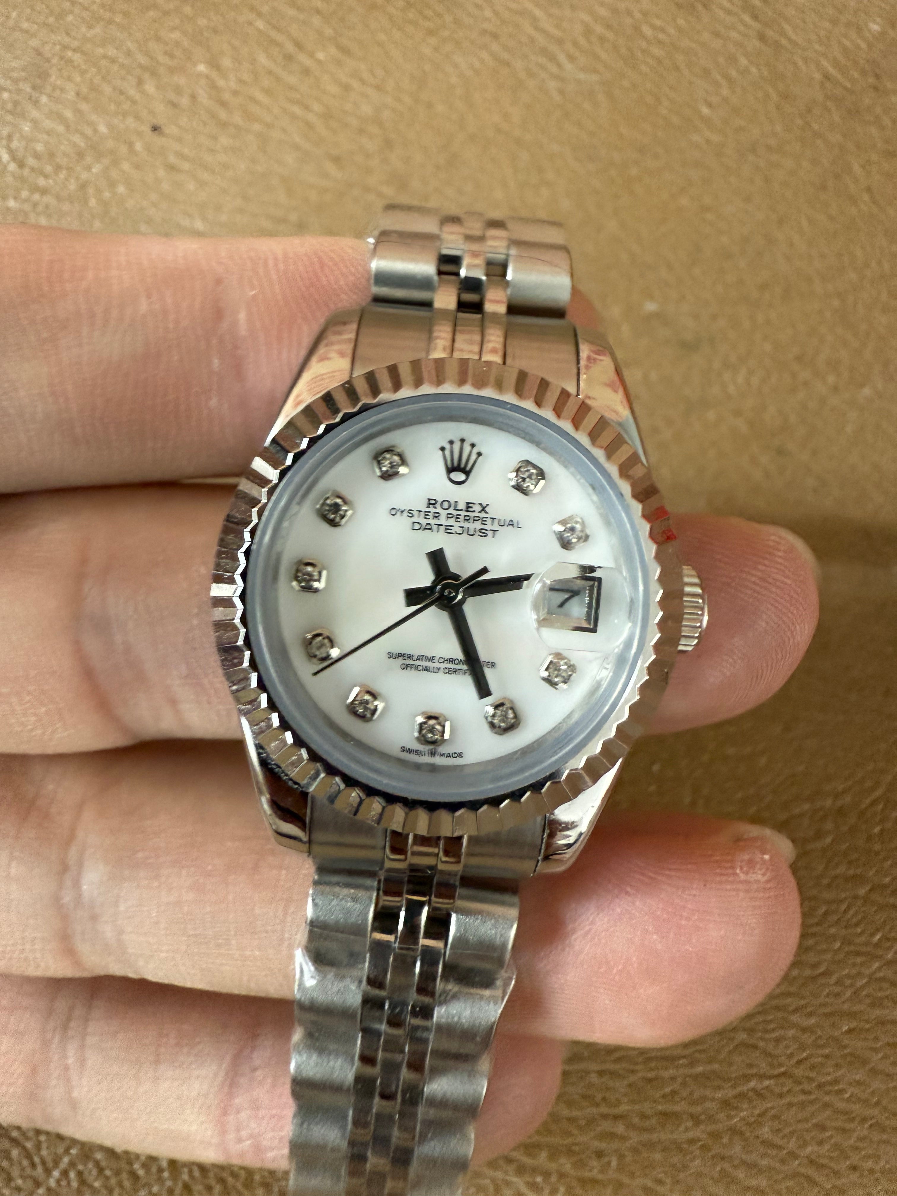 Rolex Pre-owned Lady-Datejust White Diamond Dial