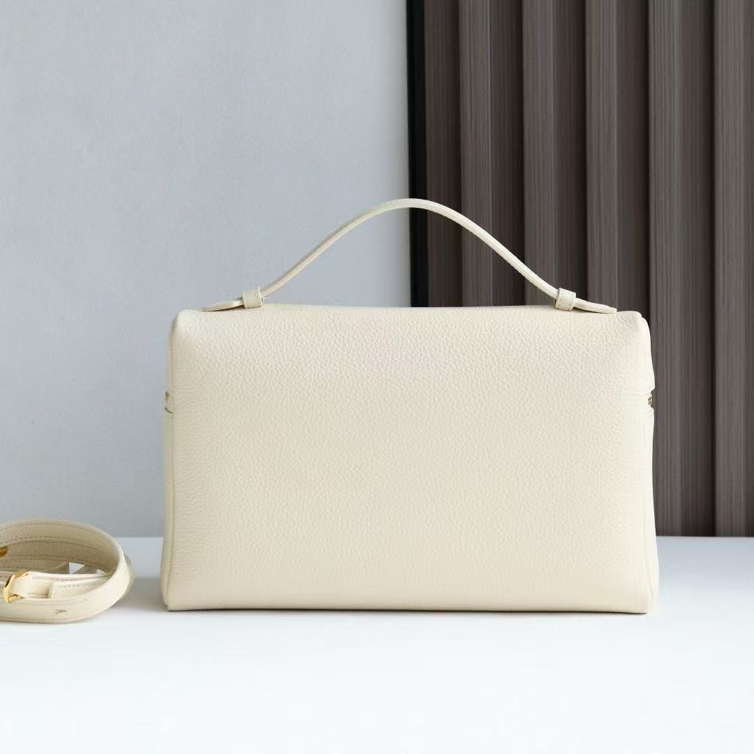 Loro Piana Extra Pocket Bag 27cm White Calfskin