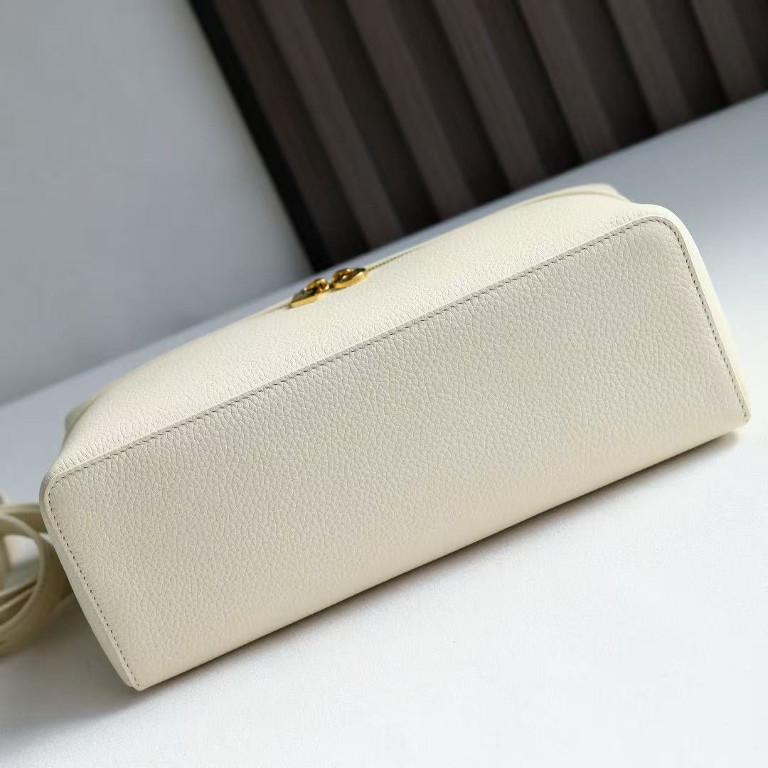 Loro Piana Extra Pocket Bag 27cm White Calfskin