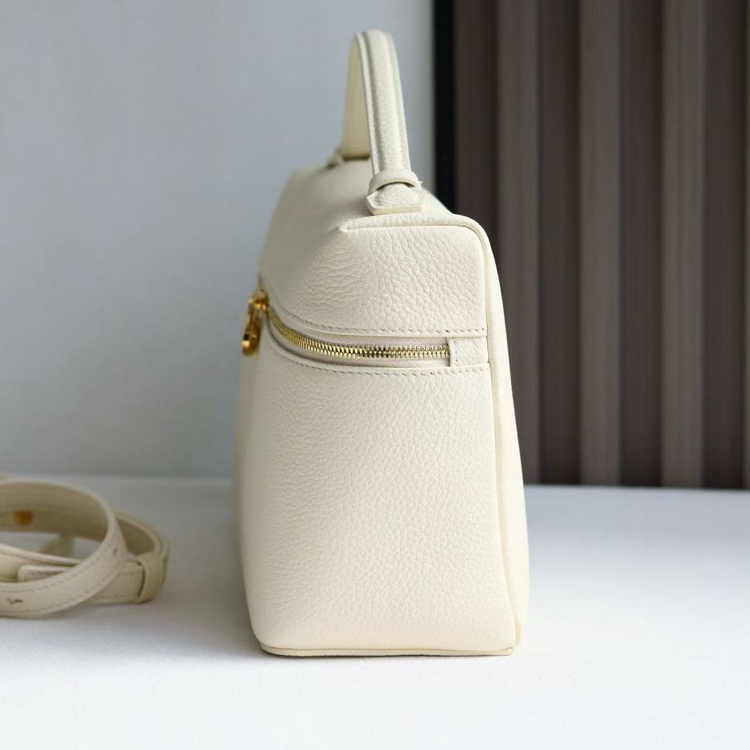 Loro Piana Extra Pocket Bag 27cm White Calfskin
