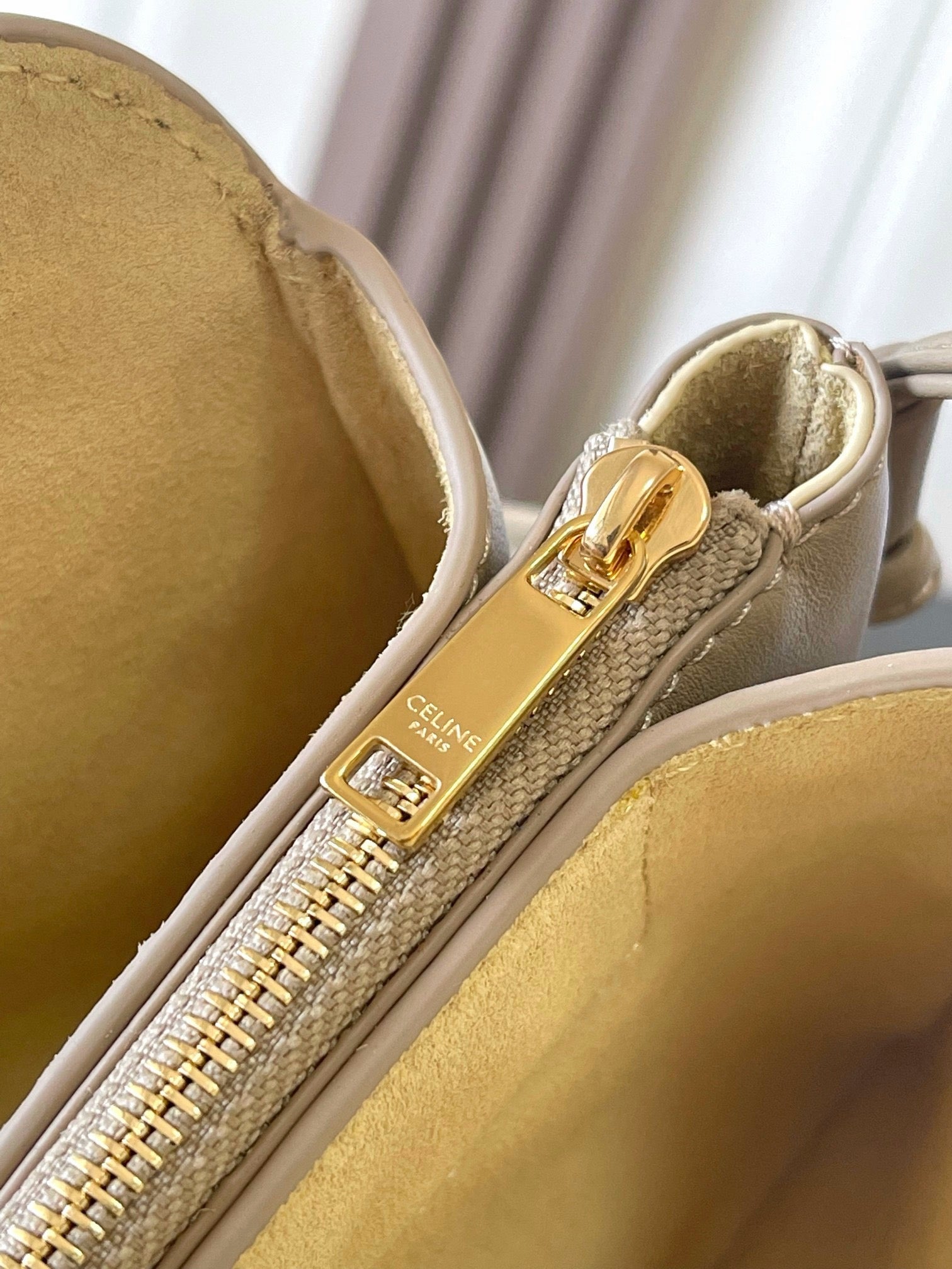 Celine 2026 Trio Flap Bag 22cm Beige Smooth Lambskin