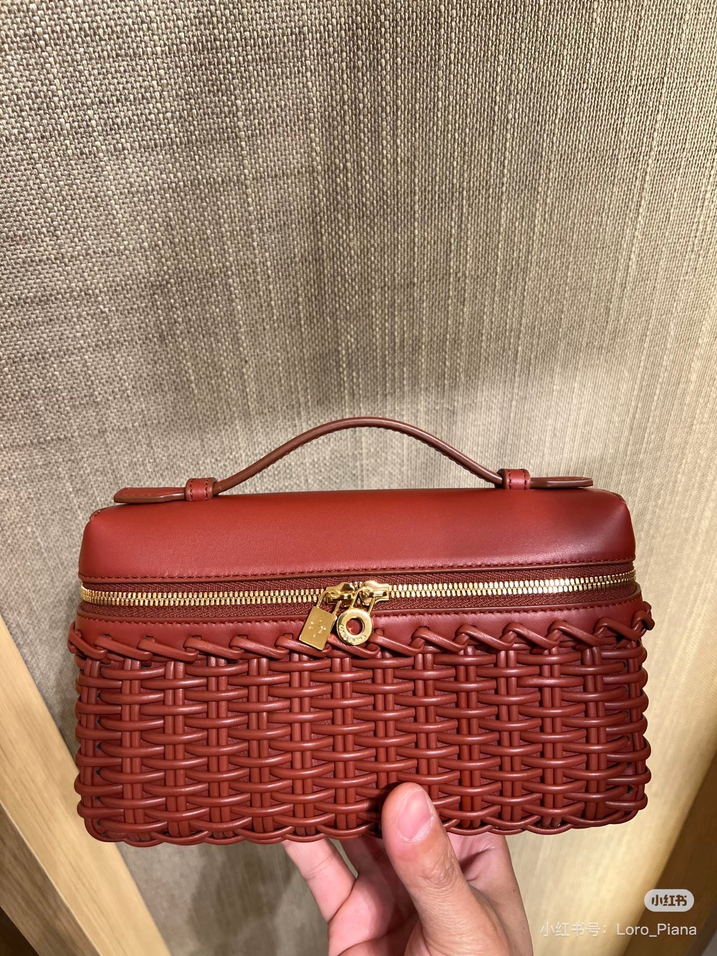 Loro Piana 2026 Extra Pocket 20cm Rust Brown Calfskin