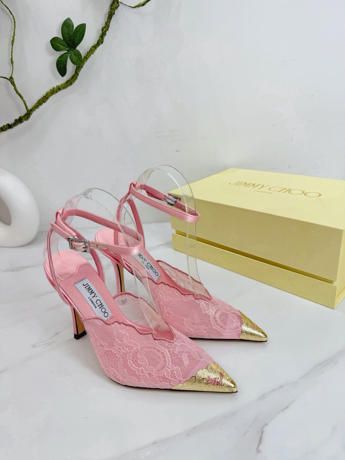 Jimmy Choo 2026 Faiz 100 Pump Gold Toe Lace Leather