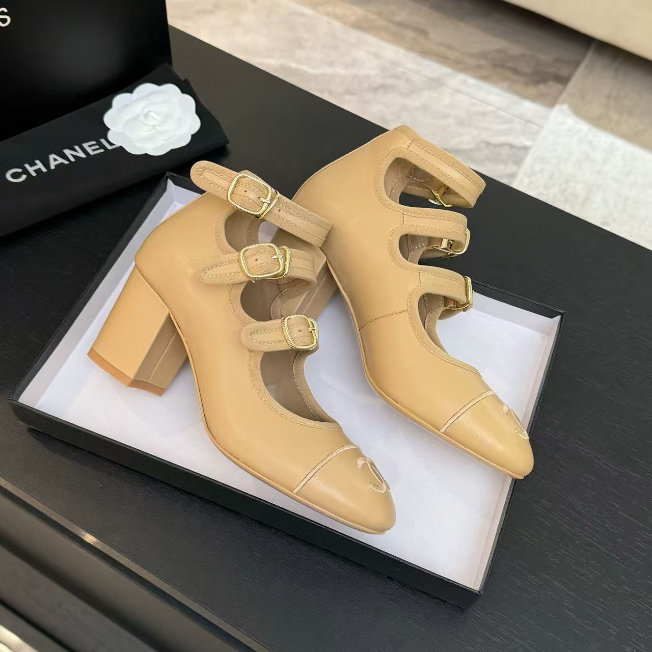 Chanel 2026 Buckle Straps Pump 70mm Sheepskin
