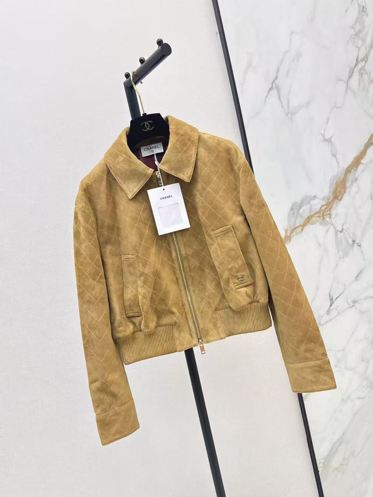 Chanel 2026 Jacket Fango Beige Suede Sheepskin