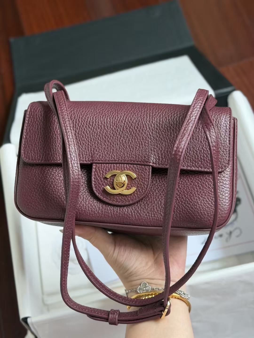 Chanel 2026 Mini Flap Bag 20cm Denim And Grained Calfskin