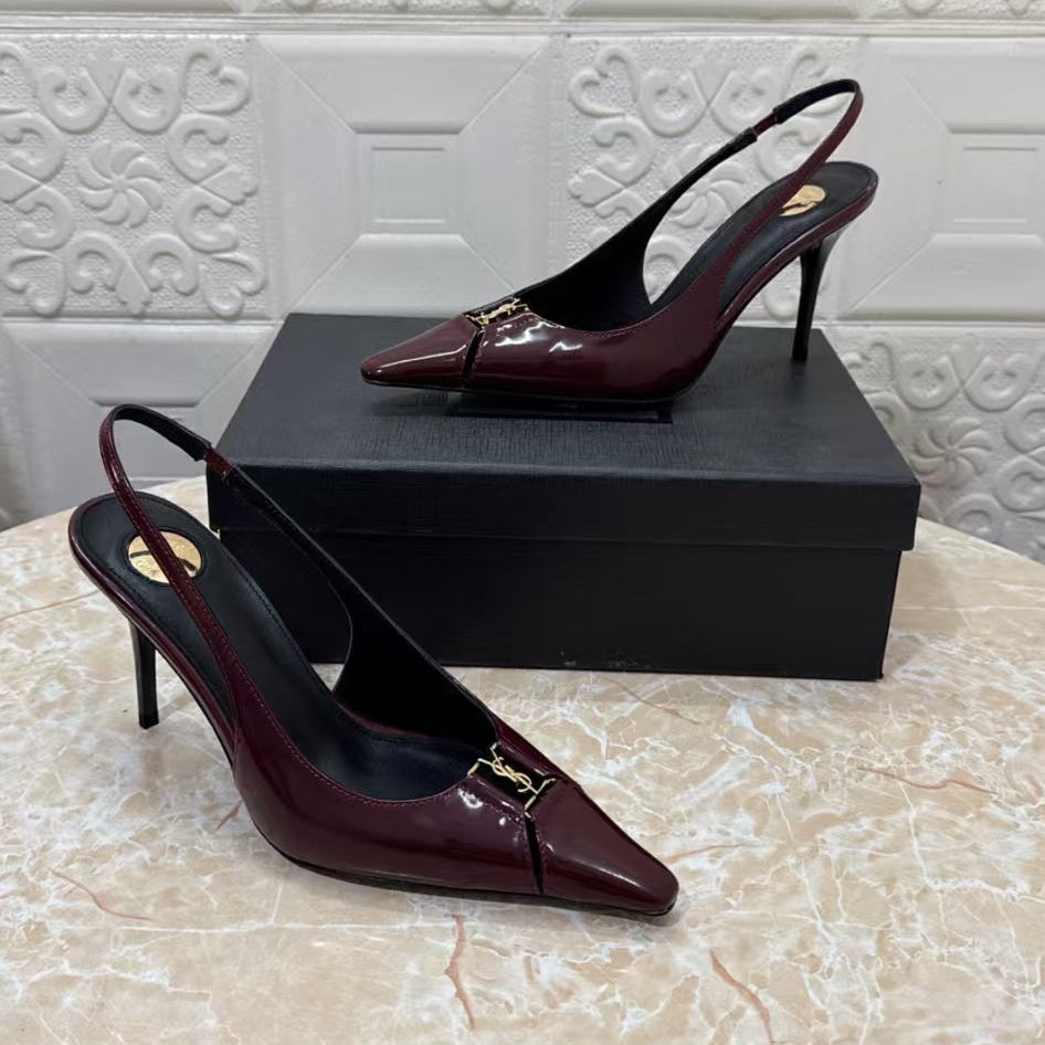 Saint Laurent 2026 Babylone Slingback 90mm Sheepskin