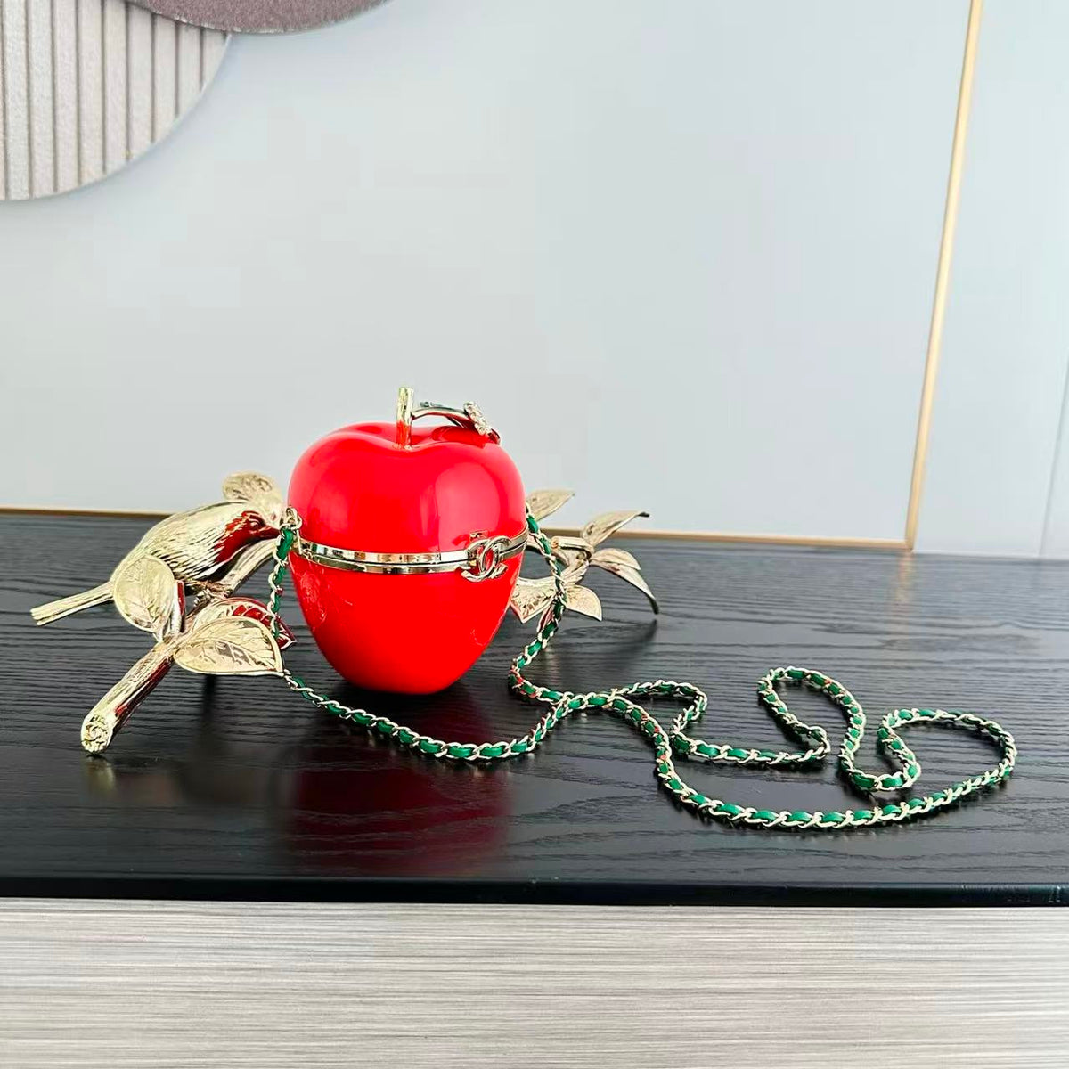 Chanel 2026 Minaudiere Apple Bag Red Lacquered Metal And Glass Enamel