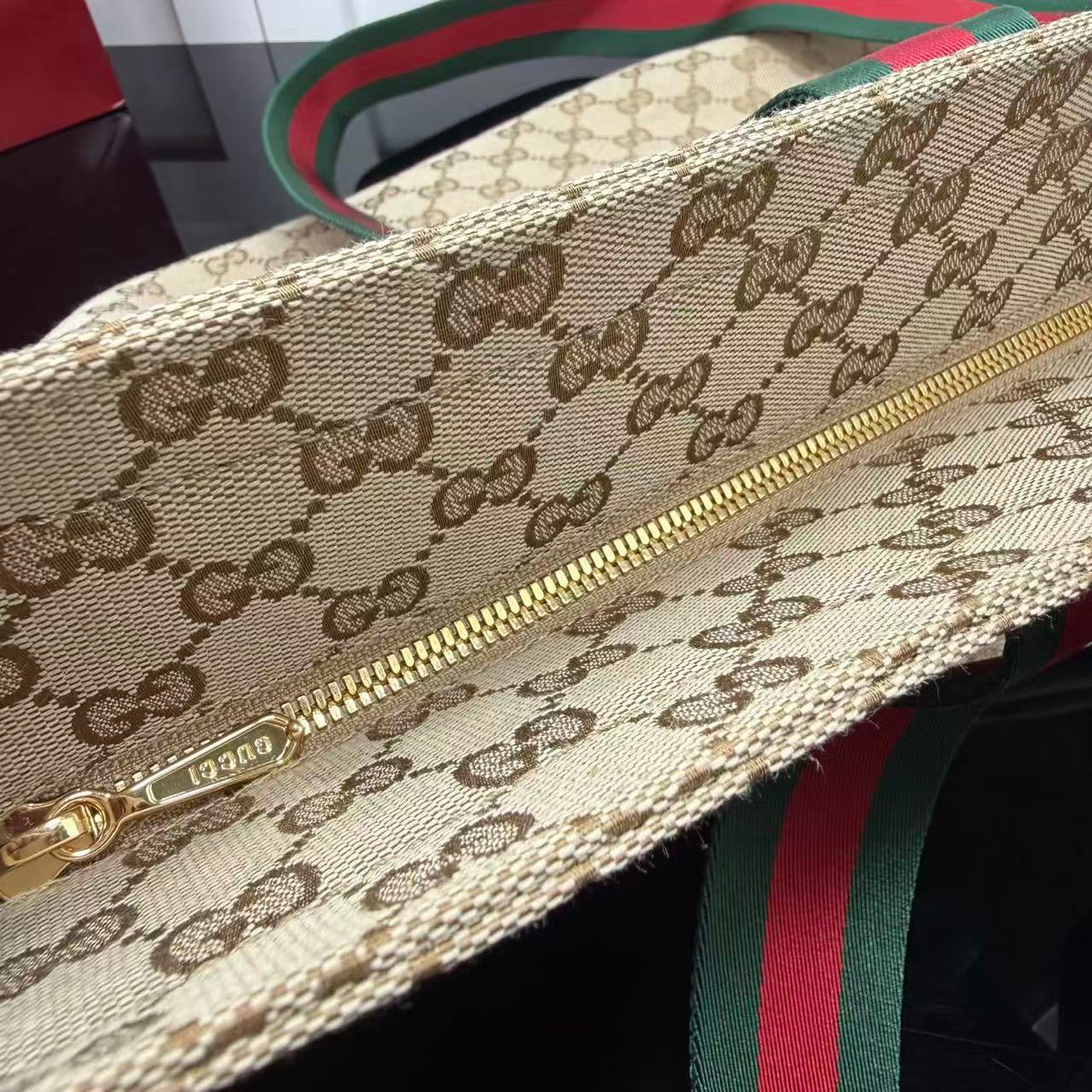 Gucci 2026 Tote Bag 36cm Sand Brown Canvas