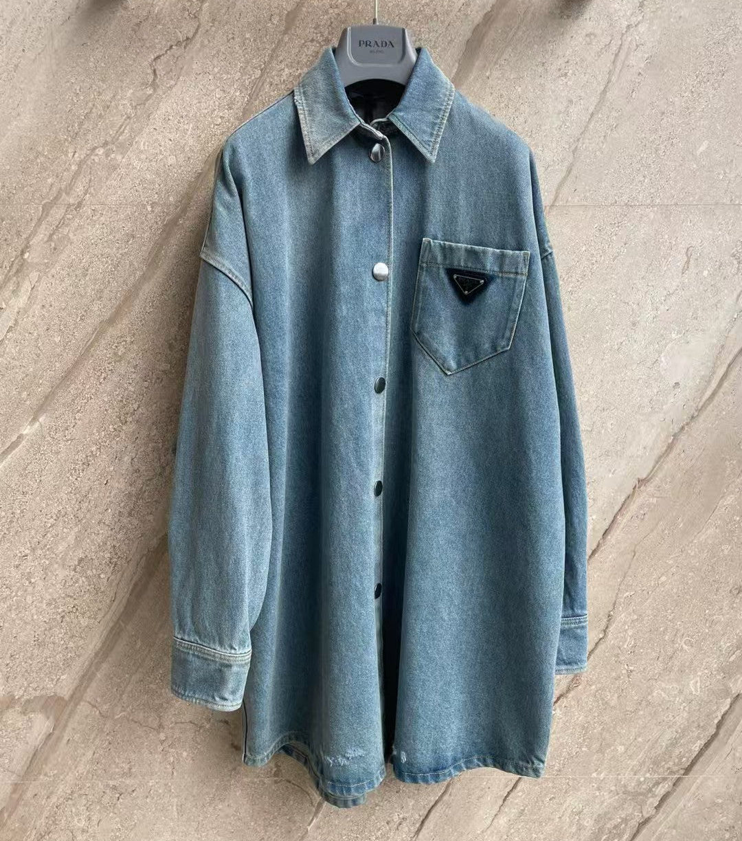 Prada 2026 Denim Shirt Blue Cotton