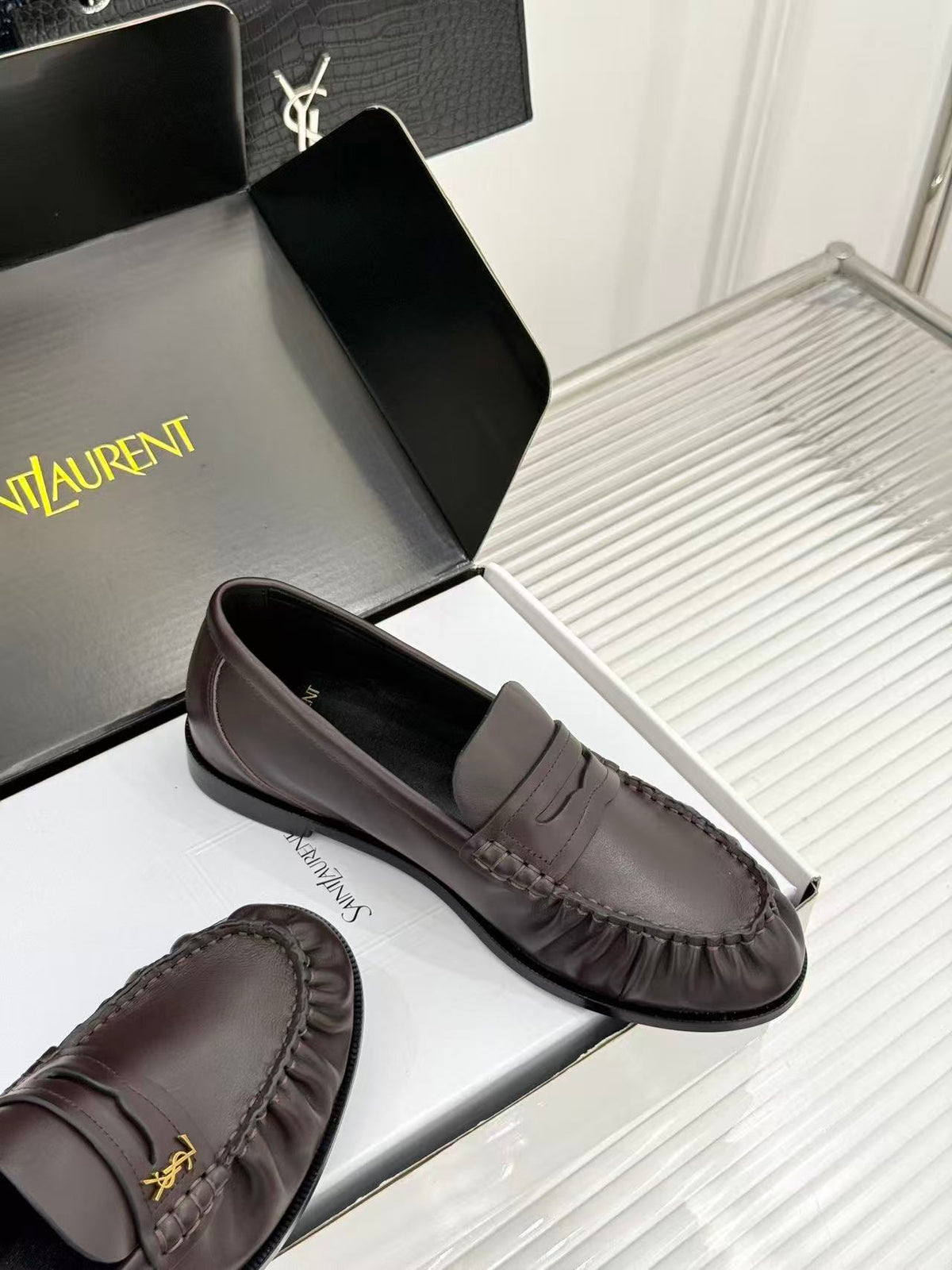 YSL 2026 Loafer Dark Brown Leather