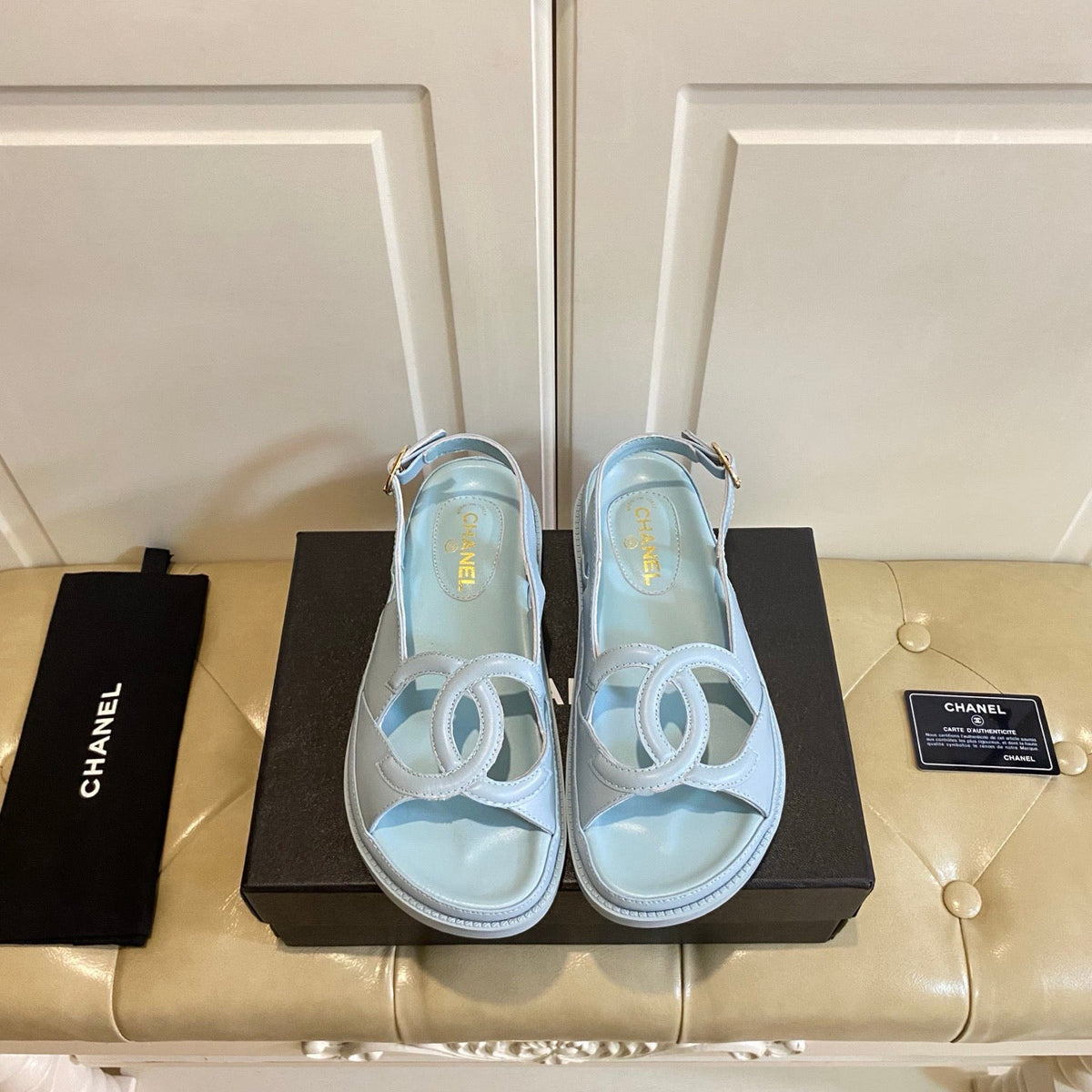 Chanel 2026 Double C Sandal Suede Lambskin