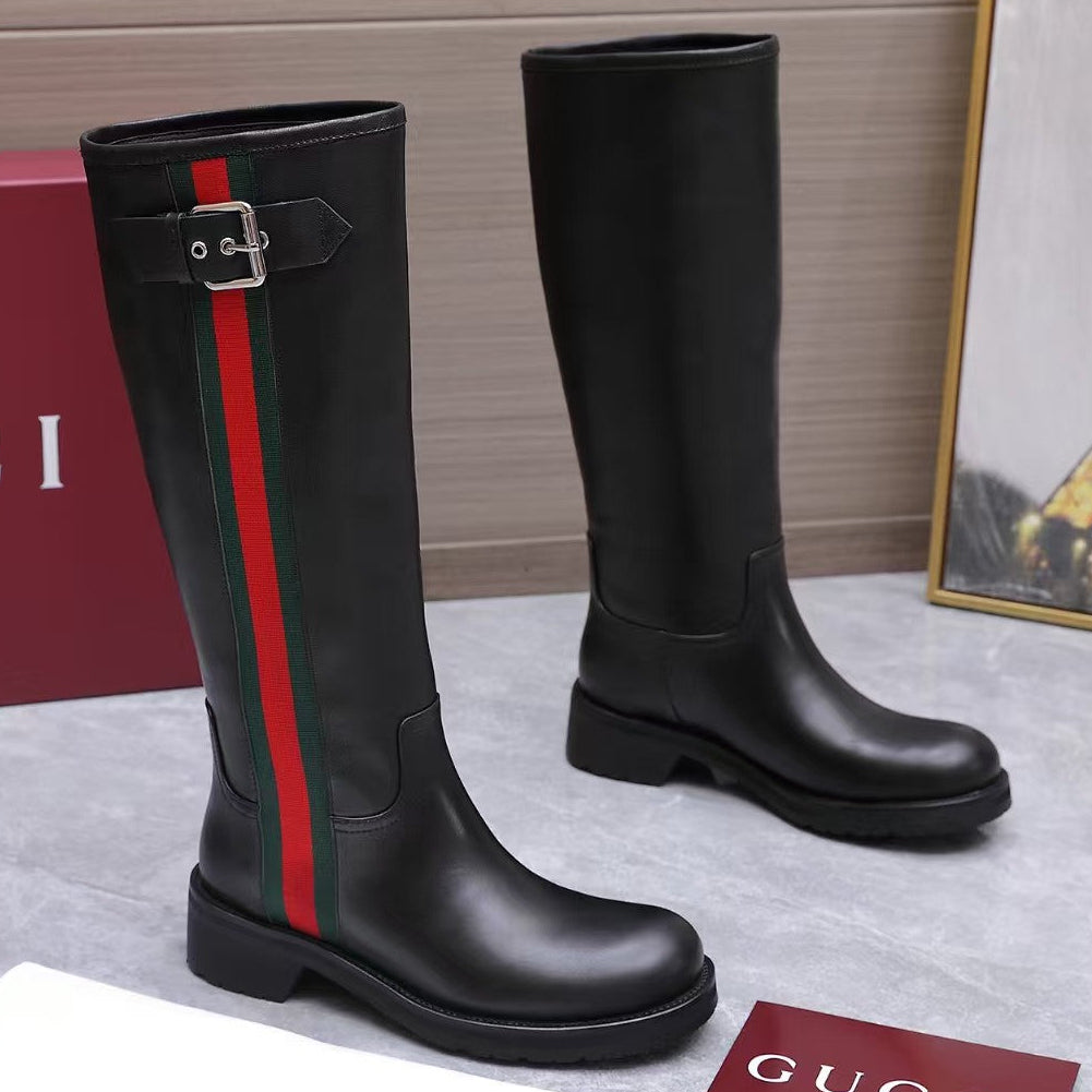 Gucci 2026 Biker Knee-High Boots Leather