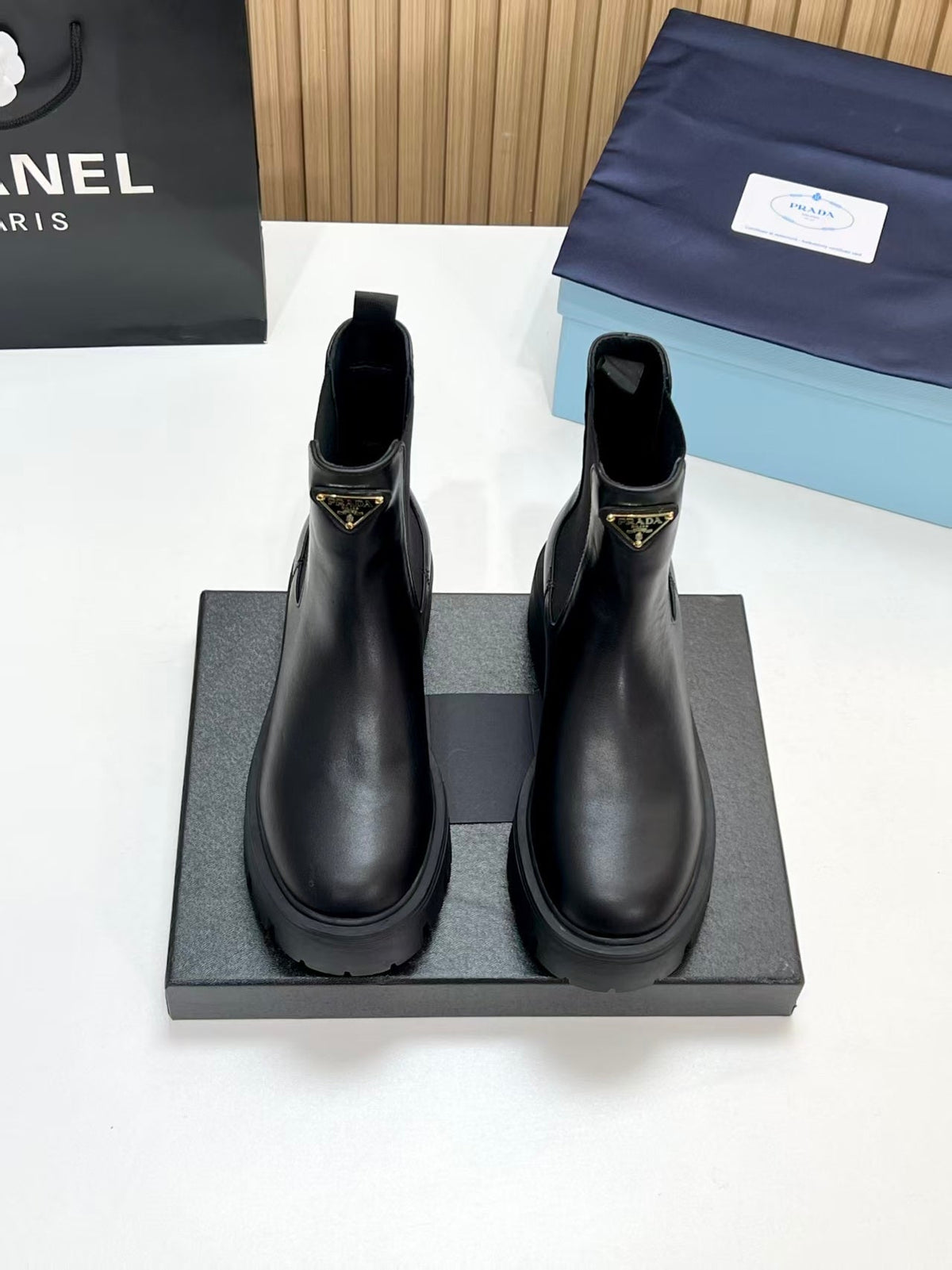 Prada 2026 Monolith Brushed Boot Suede Leather