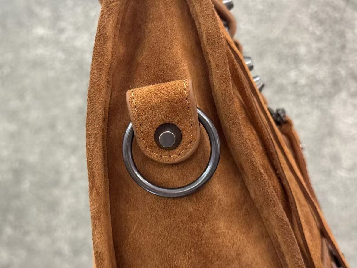 Balenciaga 2026 Le City Bag 30cm Camel-brown Suede