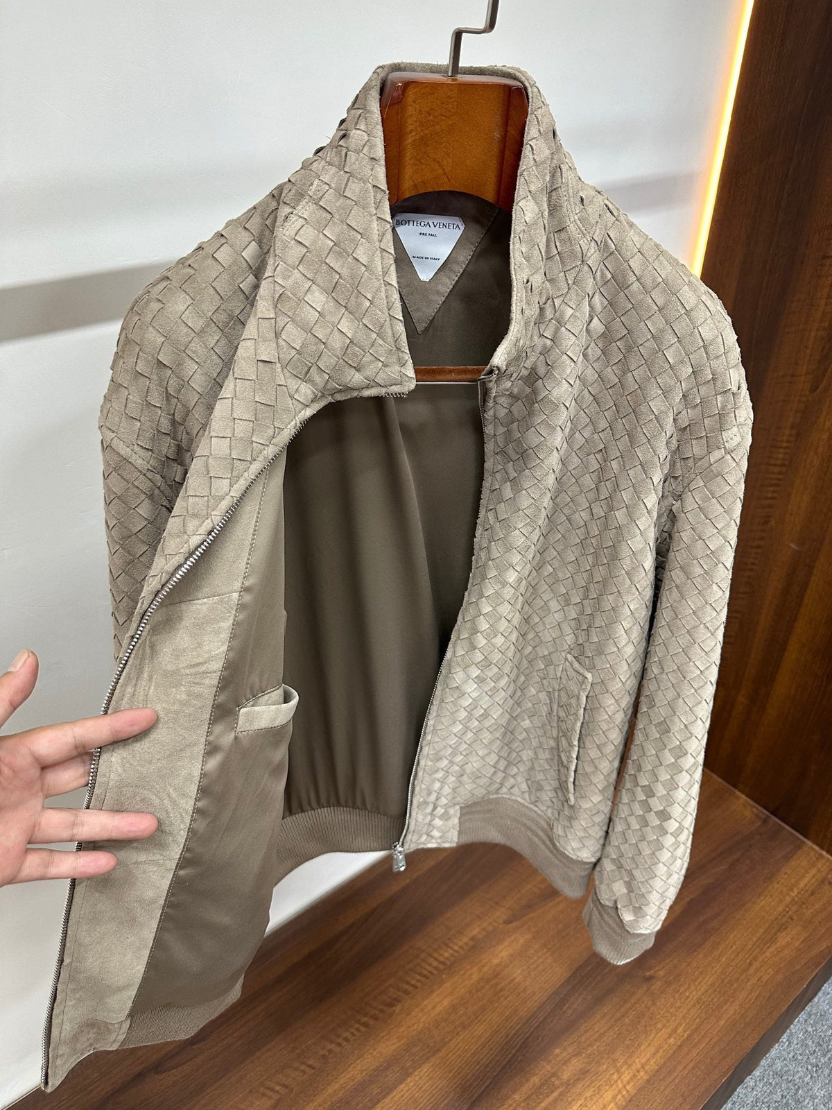 Bottega Veneta 2026 Intrecciato Blouson Jacket Suede